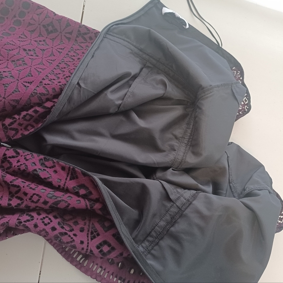 Likely Kakki Sz 4 Off The Shoulder Whimsy Goth Lace Mini Dress - Picture 12 of 14